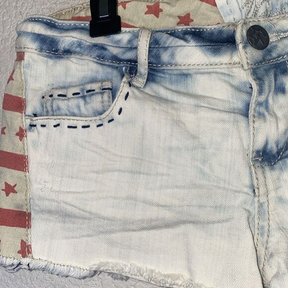 Vanilla Star country patriotic USA America Jean Shorts Stars 4th July Cut off 13 - Picture 2 of 9